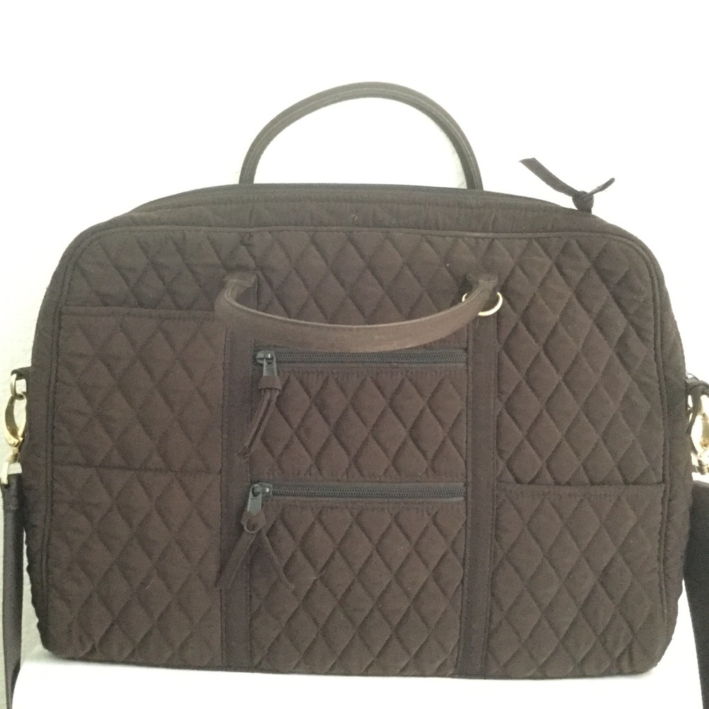 Vera Bradley brown microfiber laptop bag
